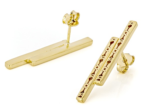 Stefano Oro® 14k Yellow Gold Ricami Twin Bar Earrings