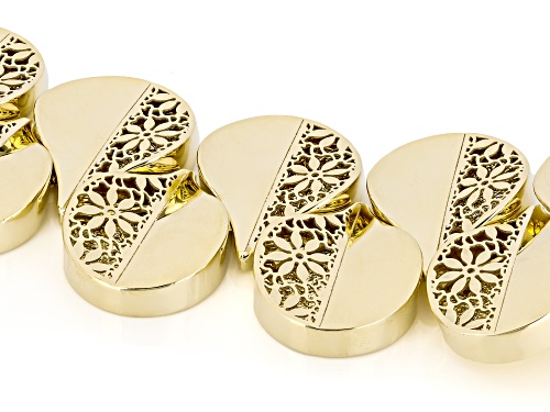 14k Yellow Gold Ricami Leaf Bracelet - Size 7.5