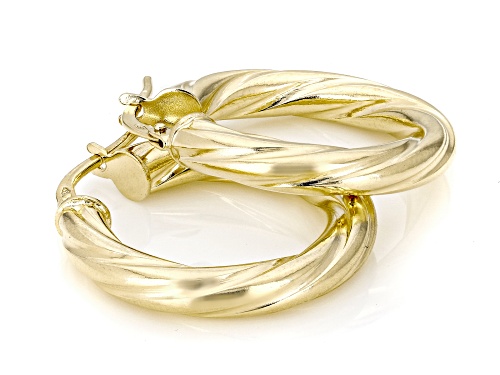 Stefano Oro® 14k Yellow Gold Polished Twisted Hoop Earrings