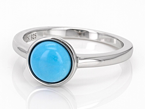 7mm Sleeping Beauty Turquoise Rhodium Over Sterling Silver Ring - Size 9