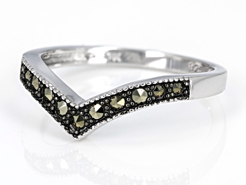0.25ctw Marcasite, Black Rhodium Over Sterling Silver Ring - Size 8