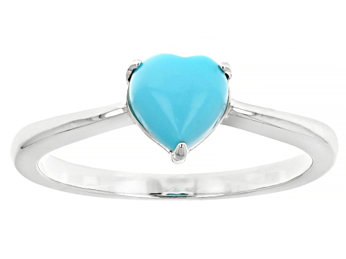 Blue Sleeping Beauty Turquoise Rhodium Over Sterling Silver Set of Two Rings - Size 8