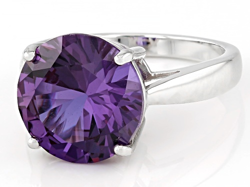 7.48ct Lab Created Color Change Sapphire Rhodium Over Sterling Silver Ring - Size 9