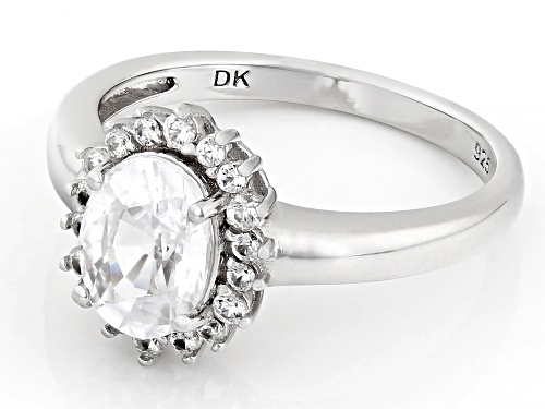 1.88ctw White Zircon Rhodium Over Sterling Silver Ring - Size 10