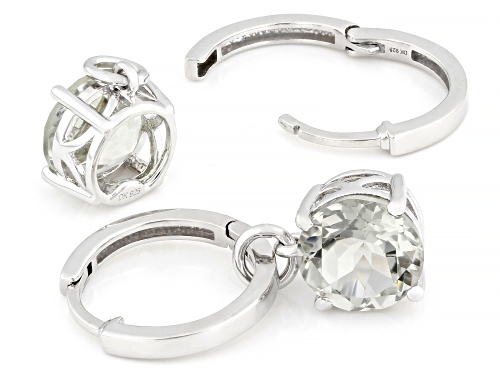 5.95ctw Green Prasiolite Rhodium Over Sterling Silver Earrings