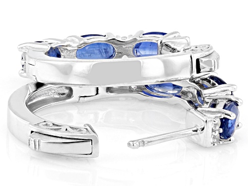 3.26ctw Kyanite with 0.27ctw White Zircon Rhodium Over Sterling Silver Earrings