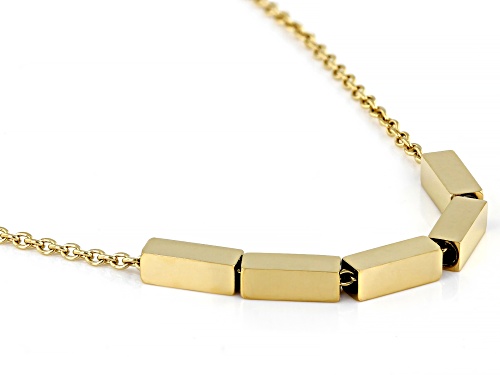 Sophisticated Steel® Yellow Gold Tone Stainless Steel Tube Bar Adjustable 18 Inch Necklace - Size 18