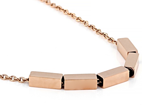 Sophisticated Steel® Rose Tone Stainless Steel Tube Bar Adjustable 18 Inch Necklace - Size 18