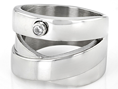 Sophisticated Steel® Stainless Steel With Bella Luce® Split Band Ring - Size 5