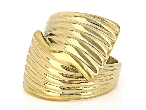Sophisticated Steel® Gold Tone Stainless Steel Bypass Ring - Size 6