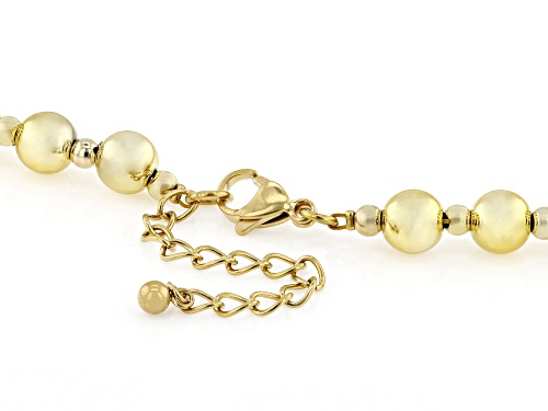 Sophisticated Steel® 18K Yellow Gold Over Stainless Steel 8-16mm Graduated Beaded 18