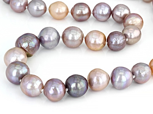 Genusis™ 11-13mm Cultured Freshwater Pearl Rhodium Over Sterling Silver 20 Inch Strand Necklace - Size 20