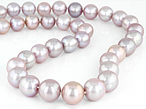 Genusis™ 9-13mm Lavender Cultured Freshwater Pearl Rhodium Over Sterling Silver 20 Inch Necklace - Size 20