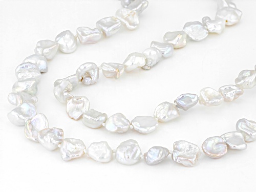 9-10mm White Cultured Freshwater Pearl 36-inch Endless Strand Necklace - Size 36