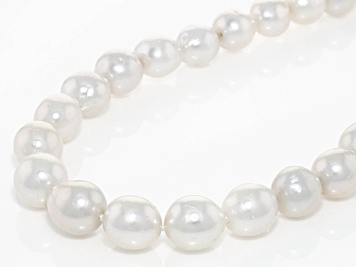 Genusis™ 10.5-12.5mm White Cultured Freshwater Pearl Rhodium Over Sterling Silver Necklace - Size 20