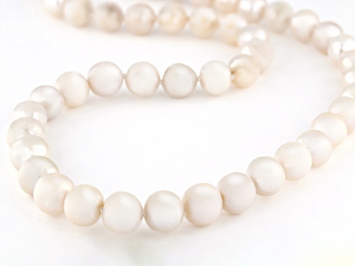Genusis™ 9-11mm White Cultured Freshwater Pearl Rhodium Over Sterling Silver Necklace - Size 20