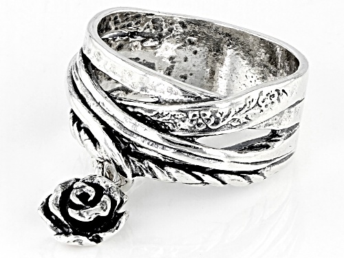 Artisan Collection of Israel™ Sterling Silver Rose Charm Ring - Size 6