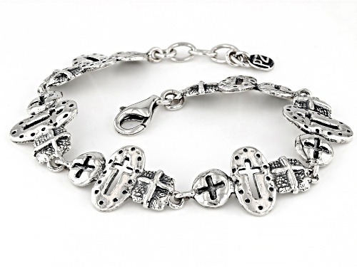 Artisan Collection of Israel™ Sterling Silver Cross Station Bracelet - Size 7.5