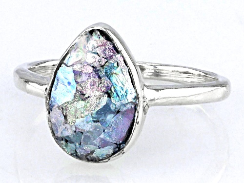 Artisan Collection of Israel™ 12x8mm Roman Glass Sterling Silver Solitaire Ring - Size 9