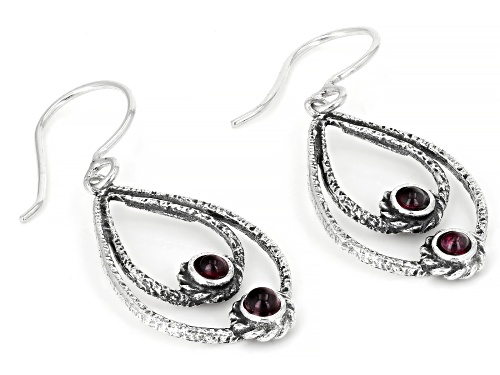 Artisan Collection of Israel™ 3mm Garnet Sterling Silver Open Design Earrings
