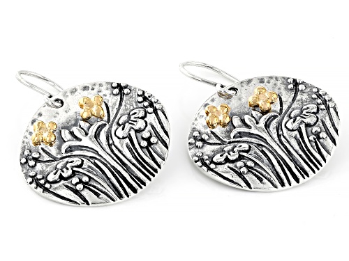 Artisan Collection of Israel™ Two Tone Sterling Silver & 14K Gold Over Silver Garden Earrings