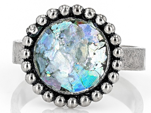 Artisan Collection of Israel™ 10mm Roman Glass Sterling Silver Ring - Size 8