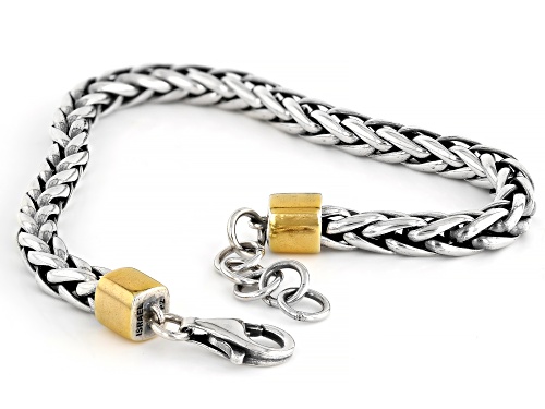 Artisan Collection of Israel™ Sterling Silver & 14K Gold Over Silver Braided Bracelet - Size 7.5