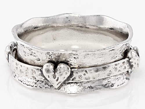 Artisan Collection of Israel™ Sterling Silver Heart Spinner Ring - Size 9