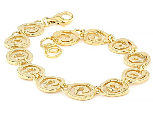 Artisan Collection of Israel™ 14K Gold Over Sterling Silver Spiral Station Bracelet - Size 7.5