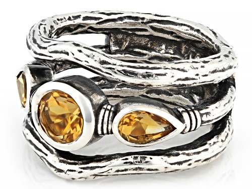 Artisan Collection of Israel™ 1.40ctw Citrine Sterling Silver 3-Stone Ring - Size 9