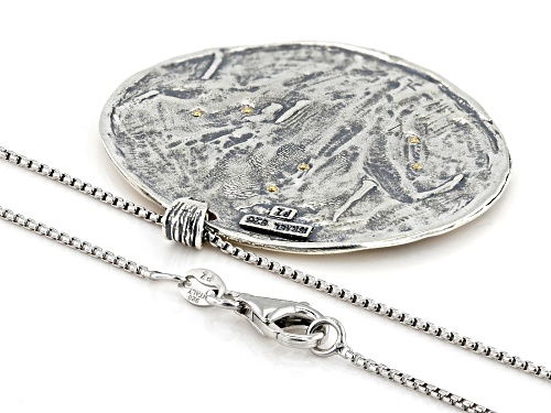 Artisan Collection of Israel™ Two-Tone Silver & 14K Gold Over Silver Wheat Pendant With Chain