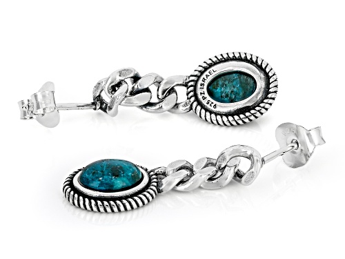 Artisan Collection of Israel™ 8x6mm Eilat Sterling Silver Curb Chain Drop Earrings