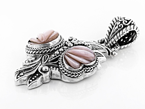 Artisan Gem Collection Of Bali™ Carved Pink Mother Of Pearl Sterling Silver Butterfly Pendant