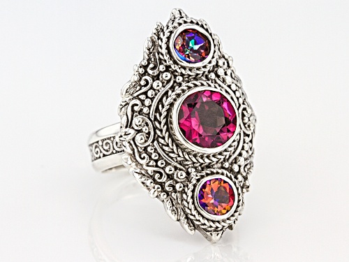 Artisan Collection of Bali™ 1.62ct Mystic Quartz® and .98ctw Mystic Topaz® Silver Ring - Size 7