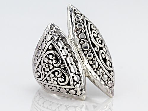 Artisan Collection Of Bali™ Sterling Silver Floral Filigree Bypass Ring - Size 6