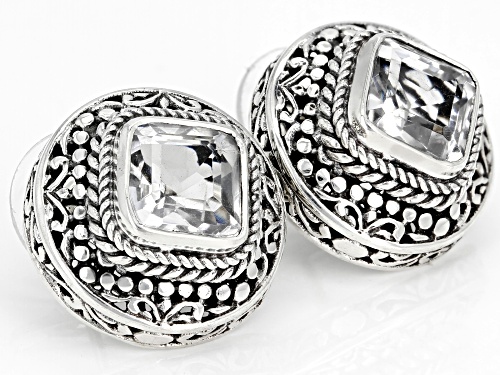 Artisan Collection Of Bali™ 4.58ctw Square Cushion White Quartz Sterling Silver Earrings