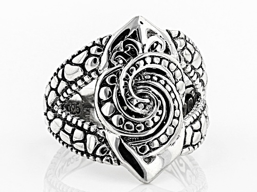 Artisan Collection Of Bali™ Sterling Silver Textured Swirl Ring - Size 7