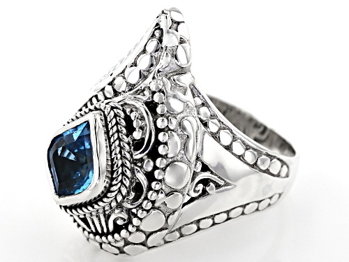 Artisan Collection Of Bali™ 1.62ct 9x8mm Onion Shape Swiss Blue Topaz Silver Solitaire Ring - Size 12