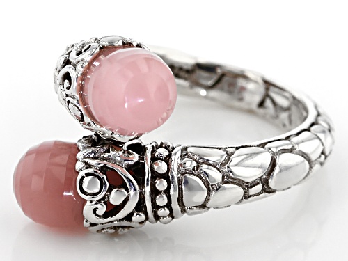 Artisan Collection Of Bali™ Drop Shape Guava Quartz Sterling Silver Bypass Ring - Size 12