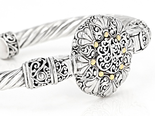 Artisan Collection Of Bali™ Sterling Silver Cuff Bracelet With 18k Yellow Gold Accent - Size 7