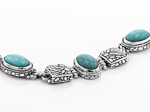 Artisan Collection Of Bali™ 14x10mm Oval Amazonite Cabochon Sterling Silver Bracelet - Size 7