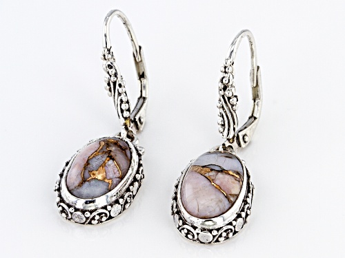 Artisan Collection Of Bali™ Pink Opal Mosaic Silver Dangle Earrings