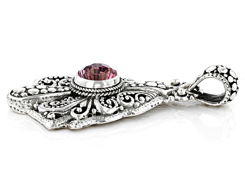 Artisan Collection Of Bali™ 4.76ct 10mm Round Pure Pink™ Topaz Silver Pendant