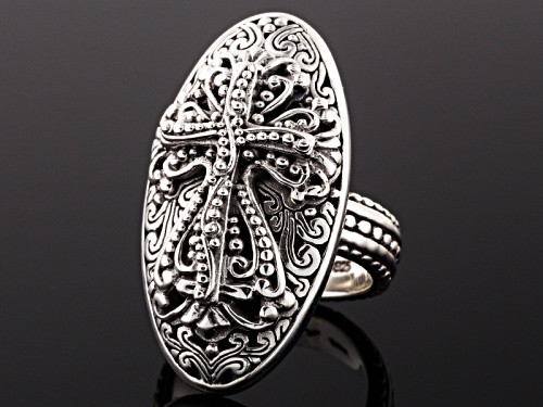 Artisan Gem Collection Of Bali™ Sterling Silver Cross Ring - Size 5
