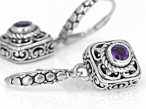 Artisan Collection Of Bali™ 0.20ctw Round Amethyst Sterling Silver Earrings