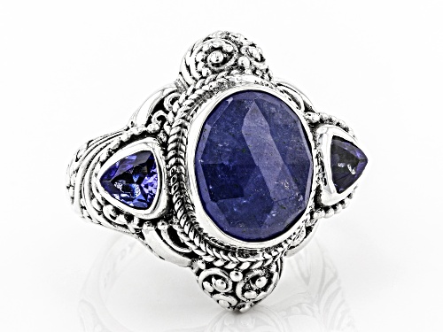 Artisan Collection of Bali™ 4.97ctw Mixed Shape Tanzanite Sterling Silver Ring - Size 9
