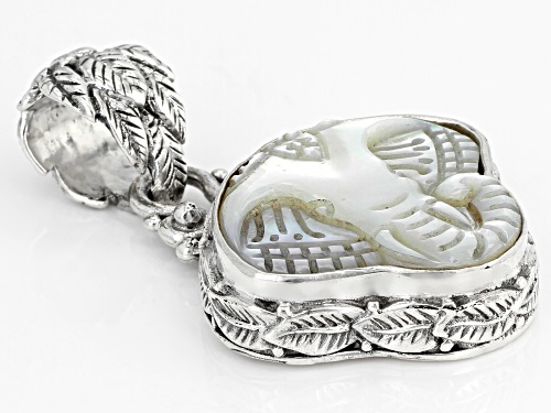Artisan Collection Of Bali™ Carved White Mother Of Pearl Elephant Sterling Silver Pendant