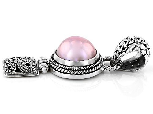 Artisan Collection Of Bali™ 14mm Round Pink Mabe Pearl Sterling Silver Pendant