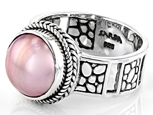 Artisan Collection Of Bali™ 10mm Pink Mabe Pearl Sterling Silver Solitaire Ring - Size 10