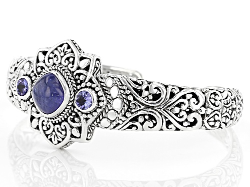 Artisan Collection Of Bali™ Mixed Shapes And Cuts Tanzanite Sterling Silver Cuff Bracelet - Size 6.75
